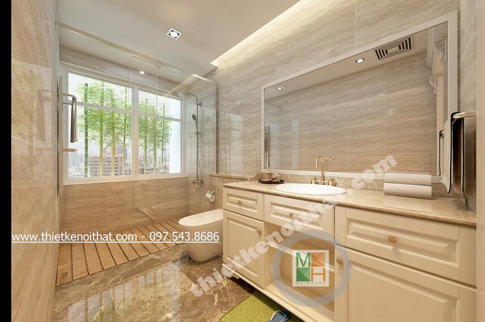 Thiết kế nội thất phòng tắm căn hộ Duplex Mandarin Garden Hoàng Minh Giám Cầu Giấy Hà Nội